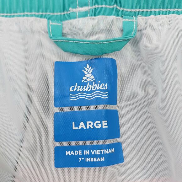 Chubbies Swim Shorts Mens Large White 7" Inseam Mesh Lined Summer Beach Outdoor - Picture 8 of 11